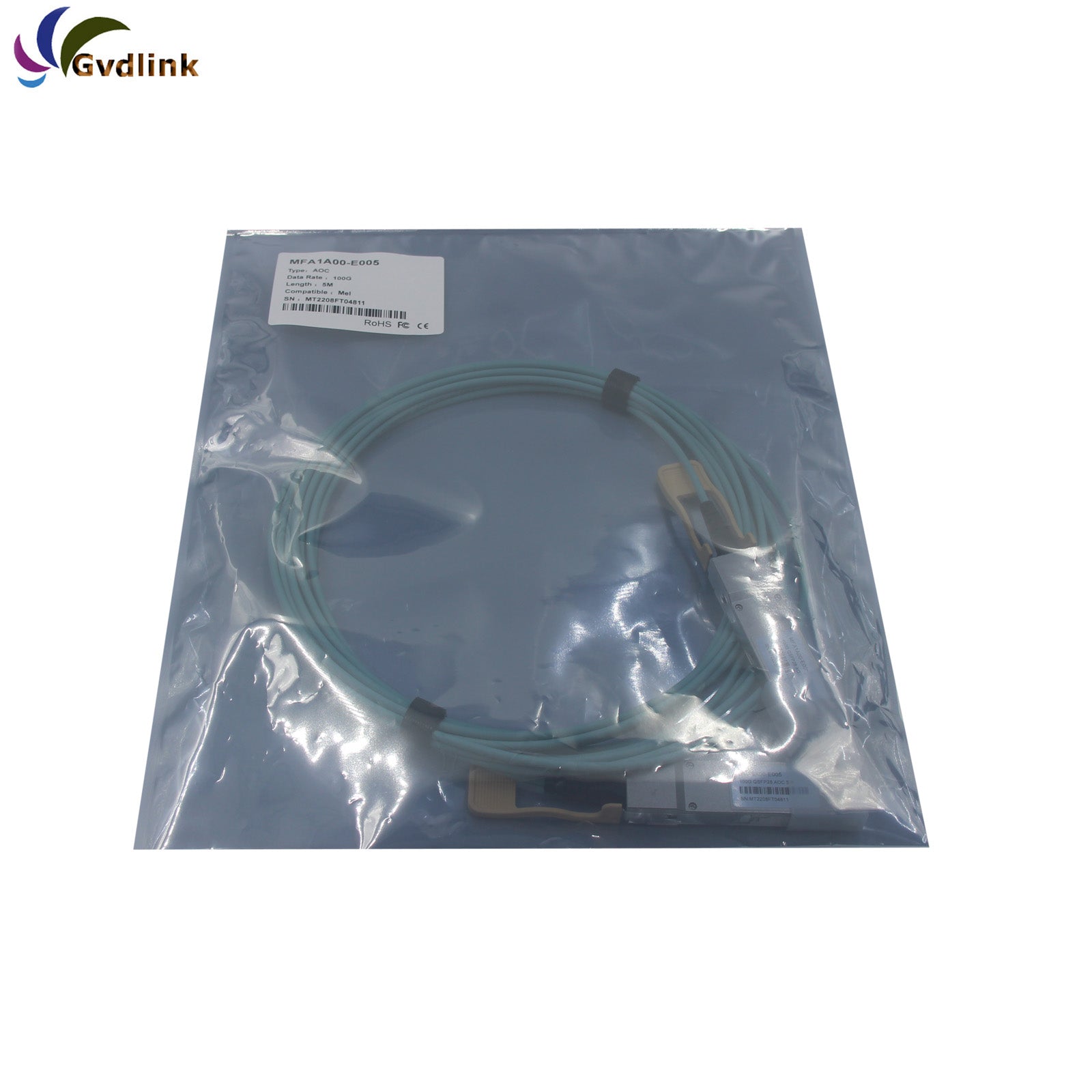 5m MFA1A00-E005 MFA1A00-C005 Mellanox Compatible 100G QSFP28 Infiniband EDR Active Optical Cable