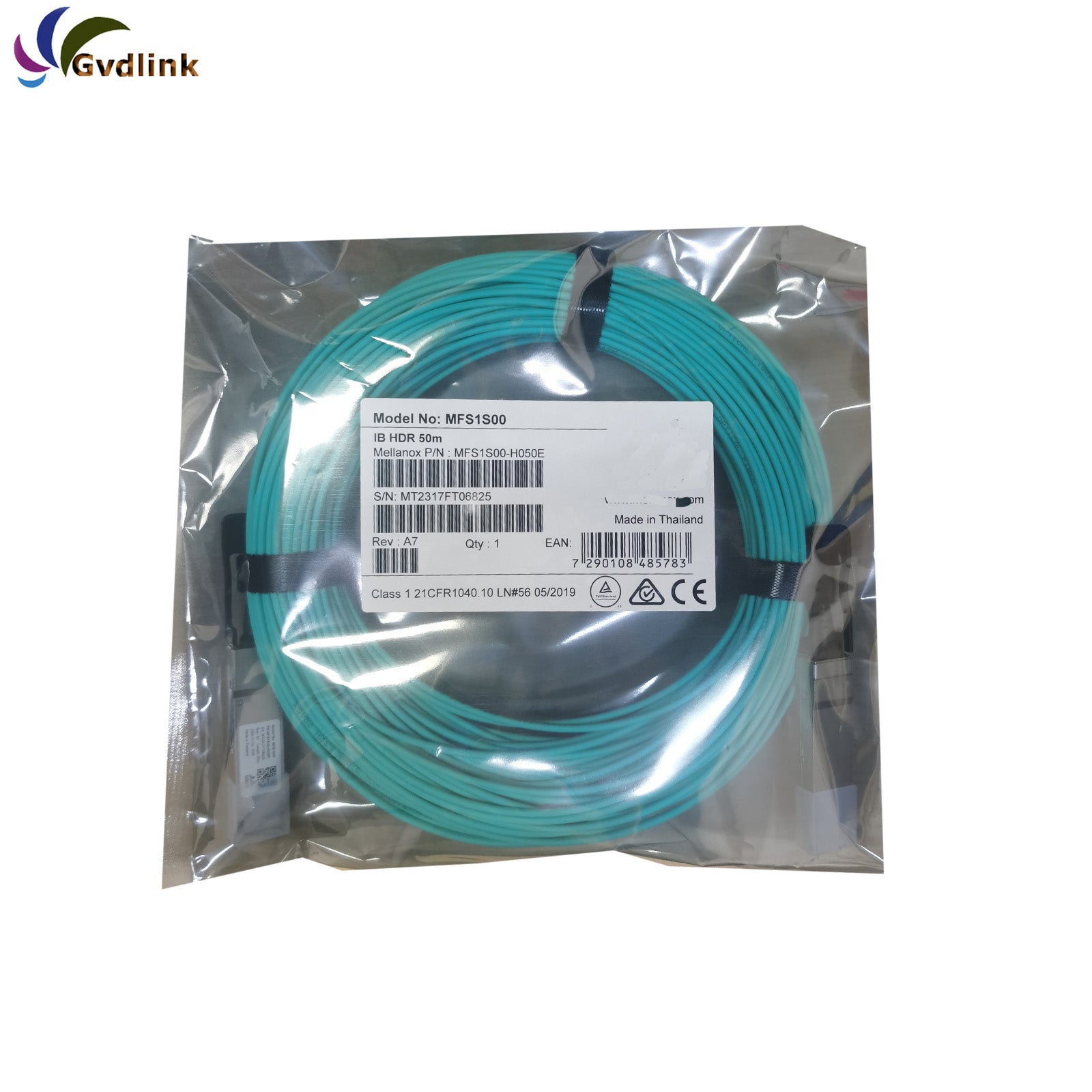 MFS1S00-V050E  MFS1S00-H050E Mellanox Compatible 200G QSFP56 Ethernet Active Optical Cable 50m
